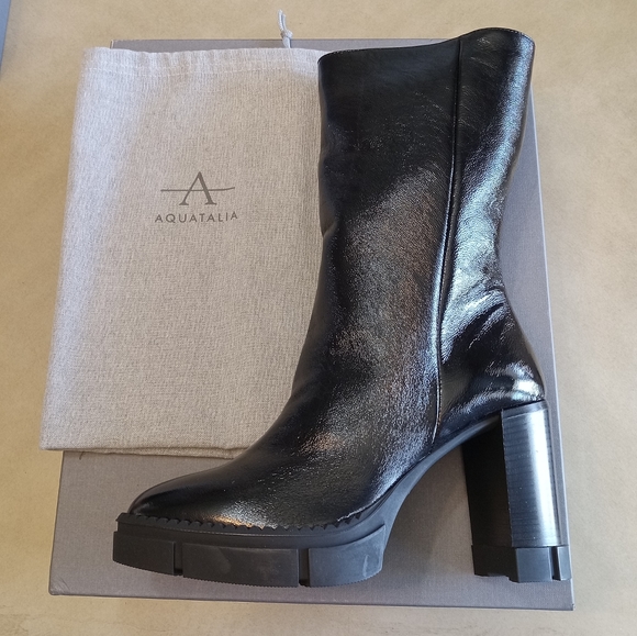 Knee High Aquatalia Ace Boots Aquatalia Iana Naplak/Black Womens